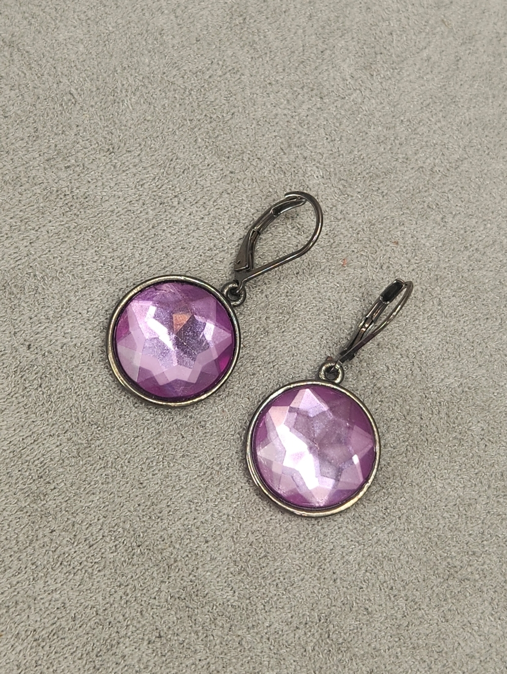 Vintage Purple Glass Earrings